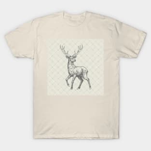 plaid with wild deer/stag T-Shirt